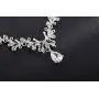 MOOCHI Wedding Silver Plated Clear Cubic Zircon Pendant Crystal Necklace Earrings Jewelry Set for Bridal Brides Women Girls bridesmaids Statement Costumes accessories Dress Gift