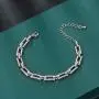 MEEDOZ White Gold/Gold Plated Luxurious Geometrical Rectangle CZ Tennis Bracelet for Women Bride