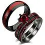 Gy Jewelry Two Rings His and Hers Wedding Ring Sets Couples Rings Womens 2PC Black Gold Filled Red Agate Cubic Zirconia Wedding Engagement Ring Bridal Sets & Mens Tungsten Carbide Wedding Band Gy Jewelry Two Rings His and Hers Wedding Ring Sets Couples Rings Womens 2PC Black Gold Filled Red Agate Cubic Zirconia Wedding Engagement Ring Bridal Sets & Mens Tungsten Carbide Wedding Band