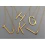 RINHOO Sideways Large Initial Necklace Gold Big Letter Script Name Stainless Steel Pendant Monogram Necklace for Women Gift(from Alphabet 26 A-Z)