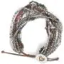 DEMDACO Beaded Love Turquoise Blue One Size Fits Most Glass and Metal Charm Bracelet