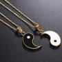 2pcs Yin Yang Matching Couples Puzzle Pendant Necklace Stainless Steel Sun and Moon for His and Hers Lover Best Friends Friendship Jewelry