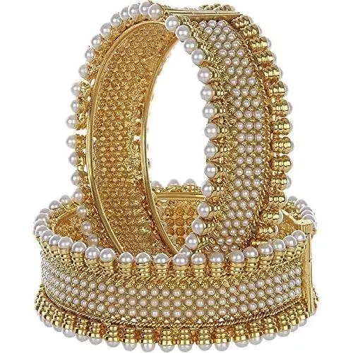 YouBella Ethnic Bollywood Gold Plated Pearl Bracelets Bangles Jewellery for Women and Girls YouBella Ethnic Bollywood Gold Plated Pearl Bracelets Bangles Jewellery for Women and Girls