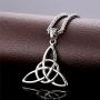 U7 Celtic Cross Necklace Ancient Norse Viking Jewelry Stainless Steel Irish Knot Pendant Vintage Wicca Pantagram Necklace for Men Women,with Chain 22 Inch
