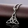U7 Celtic Cross Necklace Ancient Norse Viking Jewelry Stainless Steel Irish Knot Pendant Vintage Wicca Pantagram Necklace for Men Women,with Chain 22 Inch