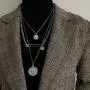 YERTTER Multi-Layered Paper Clip and Coin Pendant Necklace Boho Jewelry Set Layered Pendant Statement Chunky Chain Necklace for Women Man YERTTER Multi-Layered Paper Clip and Coin Pendant Necklace Boho Jewelry Set Layered Pendant Statement Chunky Chain Necklace for Women Man