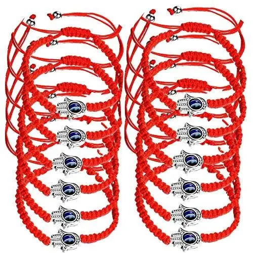 Reizteko 12pcs Lucky Hamsa Red String Line Kabbalah Bracelets Bracelet Bangle Braided String Cord and Rotating Evil Eye Hamsa Hand - Jewish Amulet Pendant Jewelry for Success and Protection Lucky Reizteko 12pcs Lucky Hamsa Red String Line Kabbalah Bracelets Bracelet Bangle Braided String Cord and Rotating Evil Eye Hamsa Hand - Jewish Amulet Pendant Jewelry for Success and Protection Lucky