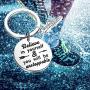 BEKECH Runner Keychain Runner Believe in Yourself and You Will be Unstoppable Keychain with Running Shoe Running Jewelry Marathon Jewelry Gift for Runners