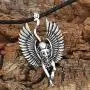 Ancient Treasures Cat Bastet Stainless Steel Pendant Necklace Ancient Egyptian Goddess Bastet Statue Egyptian Sphinx Black Cat Bastet pendant Egypt cat with wing