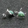 Health and Longevity Sea Turtle Birthstone Jewelry Sterling Silver Created Green Opal Sea Turtle Earring Pendant Necklace Length 18-20 inch