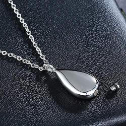 Jude Jewelers Stainless Steel Wate Drop Tear Shaped Memorial Keepsake Cremation Ash Urn Pendant Necklace