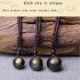 Natural Gold Obsidian Onyx Pendant Rainbow Eyes Beads Lucky Blessing Necklace