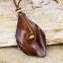 NOVICA Tigers Eye Wood Mens Leather Pendant Necklace, 35'' Thai Cowboy