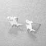 Chengxun Dainty Shark Post Stud Earrings Polished Silver Gold Handmade Jewelry