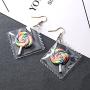 VEINTI+1 Funny Transparent Candy Bag with Fruit Design Creative Earrings for Women/Girls