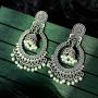 DOUVEI 4 Pairs/set Oxidized Bollywood Round Bell Tassel Jhumki Jhumka Earrings for Women Vintage Bells Tassel Dangle Ethnic Traditional Indian Egypt Gypsy Drop Earrings