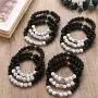 LIU JUN Bead Bracelets for Women, Anxiety 12 Constellations Mens Bracelets Friendship Charm Best Friend Sister Gifts Jewelry