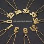 Gold Initial Necklaces for Women Gold Letter Necklaces 26 Capital A-Z, Letter Pendant Necklaces for Women,Gold Number Necklace for Men Boys Football/Soccer