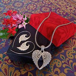 Bali Ethnic Handmade Sterling Silver set Necklace Pendant Earrings 11