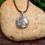 HAQUIL Wolf Necklace - Metal Alloy, Round Wolf Medallion Pendant - Leather Cord, 19.7''