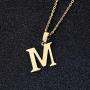 Fashion Initial Letter Pendant Necklace Stainless Steel Gold Color Mens Womens Custom Capital Letter Name Necklace Personalized Jewelry Gift