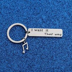 WUSUANED Music Lover Gift I Want It That Way Keychain Music charm Keychain Music Jewelry Concert Gift