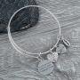 Infinity Collection Cousin Gift, Cousins by Chance, Friends by Choice Charm Adjustable Bangle, Cousin Jewelry for Women for Cousins