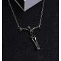 Tattooshe Skeleton Skull Necklace Gothic Pendant Men Women Biker Jewelry Human Silver Zombie Charm
