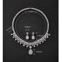 SWEETV Teardrop Wedding Bridal Jewelry Sets for Brides, Crystal Rhinestone Necklace and Earring Sets for Women Prom Costume