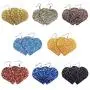 SKYFUN 9 Pairs Glitter Leather Earrings Hearts Valentines Day Faux Leather Earring Set for Women Girls Lightweight Heart Shaped Sequins Shining Earrings Jewelry