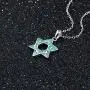 Lam Sence Sterling Silver Lovely Jewish Star of David and Blue Opal Pendant Necklace Gift for Mom Lam Sence Sterling Silver Lovely Jewish Star of David and Blue Opal Pendant Necklace Gift for Mom