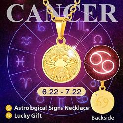 ChainsPro Women 12 Zodiac Sign Necklaces, Medallion Coin Pendant, with 18K Gold Plated Chain-18+2'' Adjustable, Horoscope Jewelry (Send Gift Box)