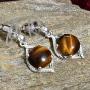 Shop LC Delivering Joy Round Tigers Eye Drop Solitaire Earrings 925 Sterling Silver Costume Stylish Prom Jewelry for Women Mothers Day Gifts