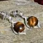 Shop LC Delivering Joy Round Tigers Eye Drop Solitaire Earrings 925 Sterling Silver Costume Stylish Prom Jewelry for Women Mothers Day Gifts