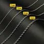 AdiyZ Rope Chain Necklace,2mm 3mm 4mm 5mm Stainless Steel Mens Wowens Twist Chains Jewelry, Silver,Gold Plated,Black Color AdiyZ Rope Chain Necklace,2mm 3mm 4mm 5mm Stainless Steel Mens Wowens Twist Chains Jewelry, Silver,Gold Plated,Black Color