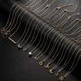 12 Pieces Friendship Pendant Chain Necklace with Message Cards, Lucky Faux Pearl Cycle Butterfly Bar Sun Arrow Double Rings Moon, Necklace Clavicle Party Favors Birthday Supply for Women Girls