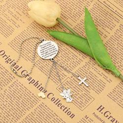 SEIRAA Guardian Angel Metal Cross Mirror Dangle Car Charm The Guardian Angels are Always Looking Down Upon Us Drive Safely Rear View Mirror Hanging Ornaments