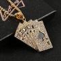 AsAlways Men Punk Rock Hip Hop Inlay CZ Stainless Steel The King of Hearts Playing Card Poker Tag Pendant Necklace, 24 inch Chain