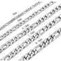 Monily 16 Inches 30 Inches Figaro Chain Necklace 4mm 8.5mm Stainless Steel Figaro Link Chain for Men Women 18k Real Gold Plated