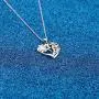 WUSUANED Turtle and Flower Heart Pendant Necklace Hawaiian Plumeria Flower Jewelry Gift for Her