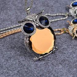 TULIP LY Womens Lucky Owl of Night Pendant Necklace and The Night Guardians Long Sweater Chain Owl Pendant Necklace Lovely Animal Pendant Necklace