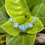 Honolulu Jewelry Company Sterling Silver Five Plumeria Flower Necklace with Simulated Blue Opal Honolulu Jewelry Company Sterling Silver Five Plumeria Flower Necklace with Simulated Blue Opal