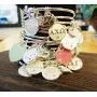 Navika Tri- Delta Sorority Inspired Love Adjustable Bangle Bracelets - Silver - Delta Delta Delta