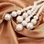 TULIP LY White Crystal Pendant Necklace Long Sweater Necklace Fashion Jewelry for Women Girls