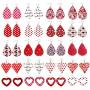 LANTAI 16-20 Pairs Faux Leather Earrings Egg Rabbit Flower Heart lip Leather Earrings Drop Dangle Earrings for Women Girls Holiday Earrings