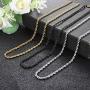 Jstyle 3Pcs 3MM Stainless Steel Twist Rope Chain Necklace for Men Women Silver/Gold/Black Tone,16-30 Inches