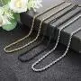 Jstyle 3Pcs 3MM Stainless Steel Twist Rope Chain Necklace for Men Women Silver/Gold/Black Tone,16-30 Inches