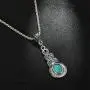 coadipress Ethnic Bohemian Tibetan Alloy Earrings and Necklace Set for Women Girls Vintage Water Teardrop Drop Blue Crystal Oval Turquoise Resin Boho Dangle Gift Jewelry