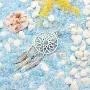 lauhonmin 3pcs Women Retro Silver Turquoise Feather Dream Catcher Pendant Necklace Earrings Set Family Friend Gift lauhonmin 3pcs Women Retro Silver Turquoise Feather Dream Catcher Pendant Necklace Earrings Set Family Friend Gift