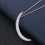 AoedeJ 14K White Gold Crescent Moon Necklace for Women Girls Sterling Silver CZ Dainty Moon Pendant Necklace